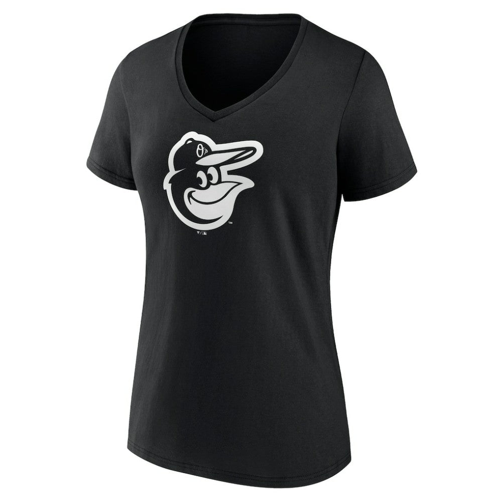 Baltimore Orioles Women's Monochrome Personalized Name & Number V-Neck T-Shirt Black