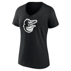 Baltimore Orioles Women's Monochrome Personalized Name & Number V-Neck T-Shirt Black