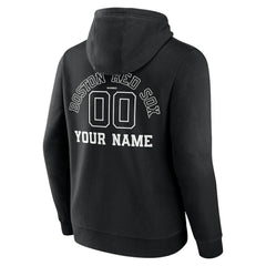 Boston Red Sox Monochrome Personalized Name & Number Pullover Hoodie Black