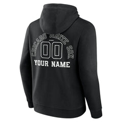 Chicago White Sox Monochrome Personalized Name & Number Pullover Hoodie Black