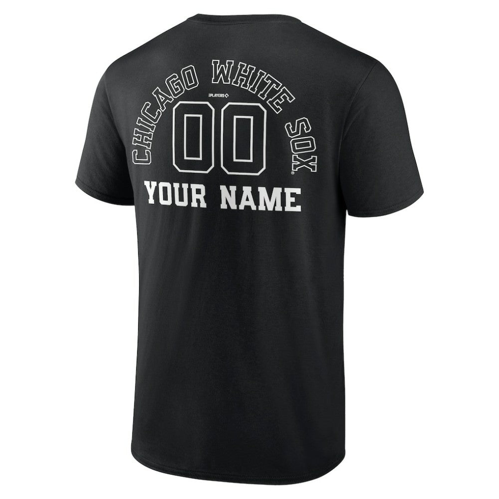 Chicago White Sox Monochrome Personalized Name & Number T-Shirt Black