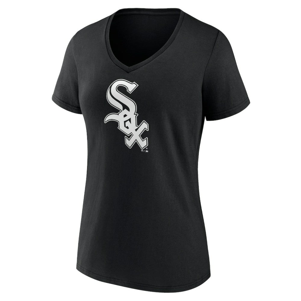 Chicago White Sox Women's Monochrome Personalized Name & Number V-Neck T-Shirt Black