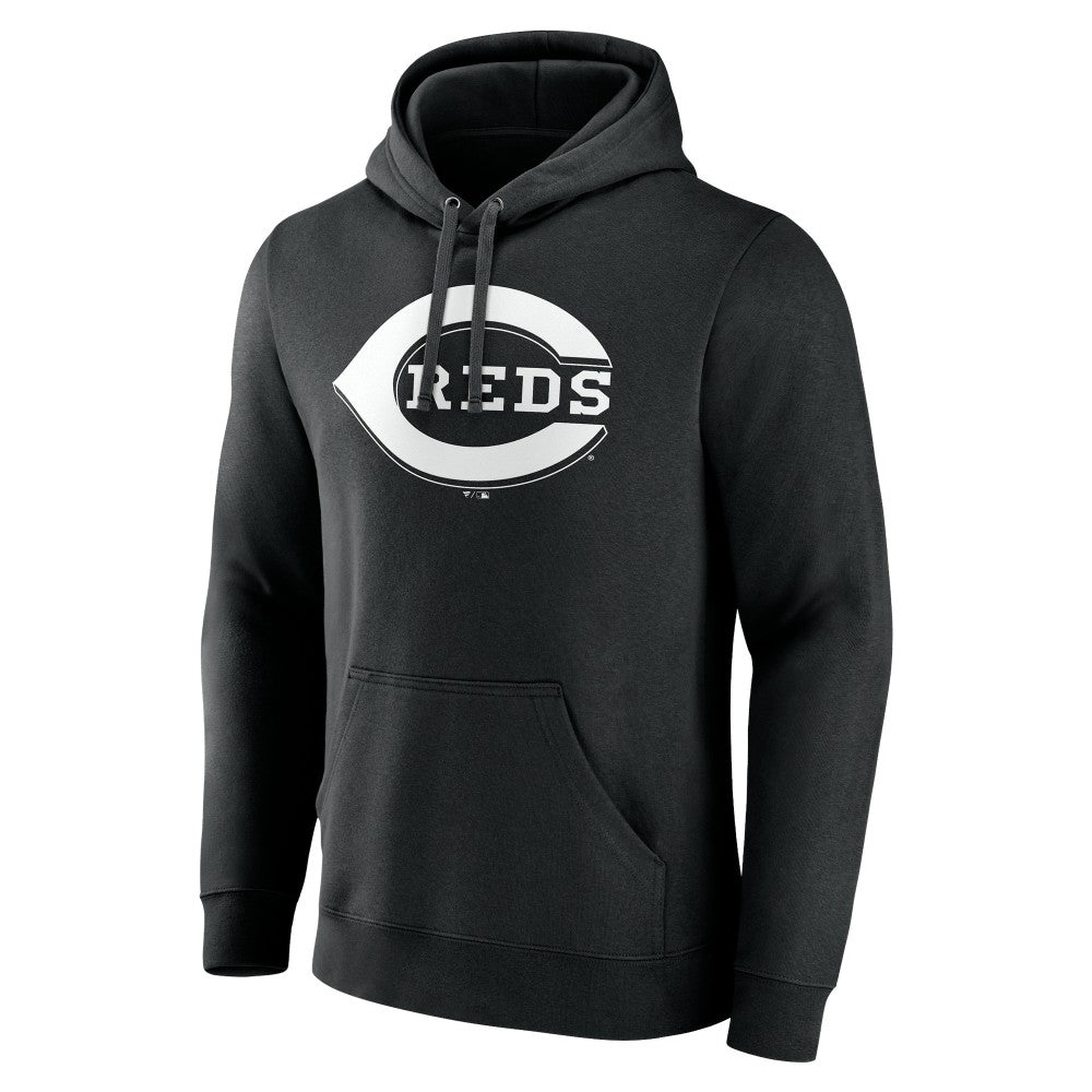 Cincinnati Reds Monochrome Personalized Name & Number Pullover Hoodie Black