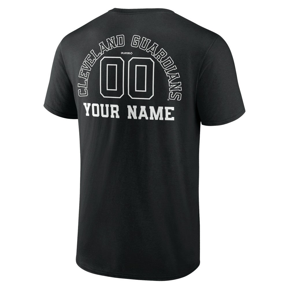 Cleveland Guardians Monochrome Personalized Name & Number T-Shirt Black