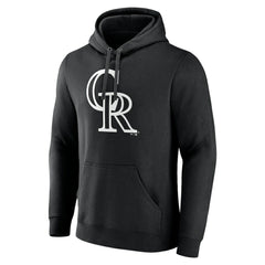 Colorado Rockies Monochrome Personalized Name & Number Pullover Hoodie Black