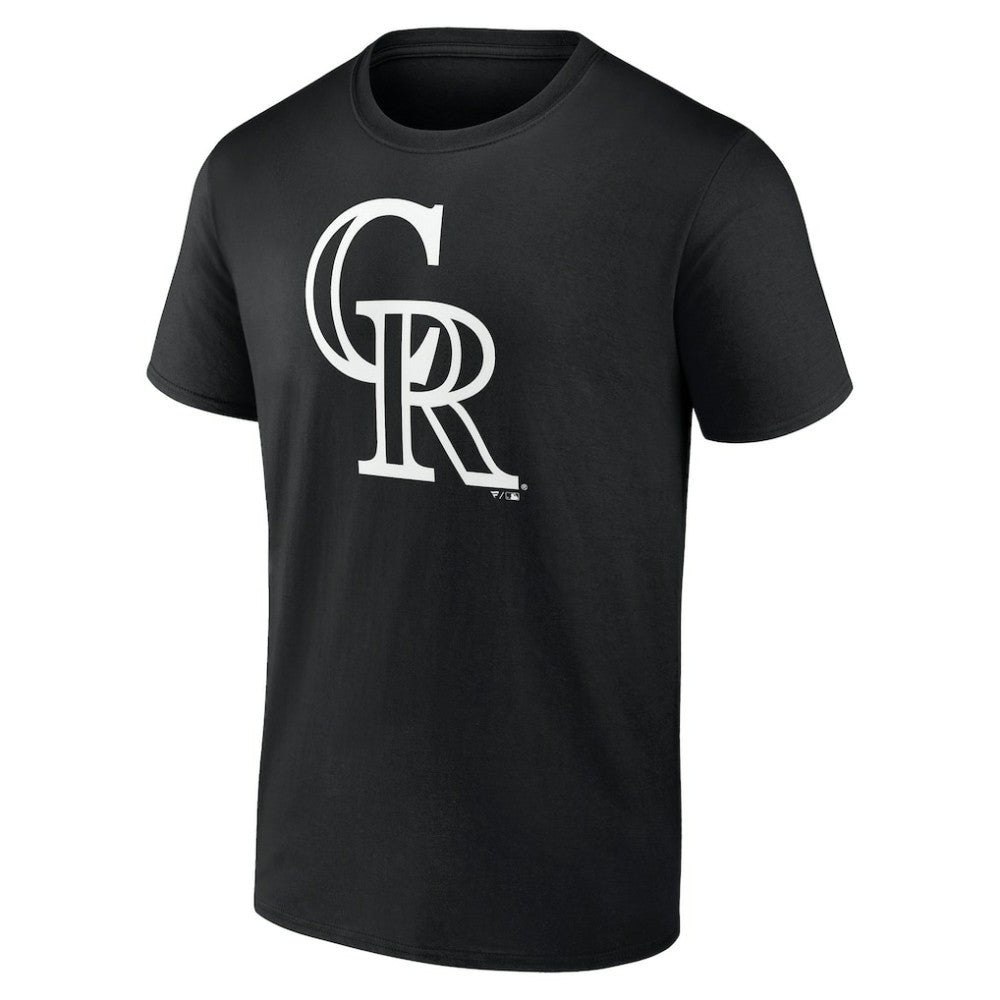 Colorado Rockies Monochrome Personalized Name & Number T-Shirt Black