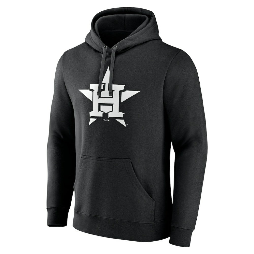 Houston Astros Monochrome Personalized Name & Number Pullover Hoodie Black