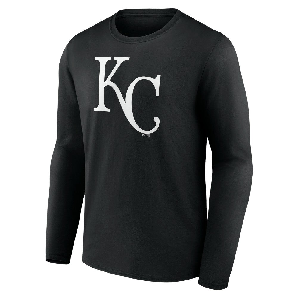 Kansas City Royals Monochrome Personalized Name & Number Long Sleeve T-Shirt Black