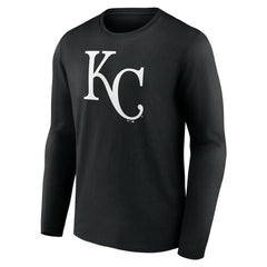 Kansas City Royals Monochrome Personalized Name & Number Long Sleeve T-Shirt Black