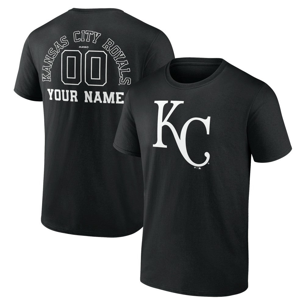 Kansas City Royals Monochrome Personalized Name & Number T-Shirt Black