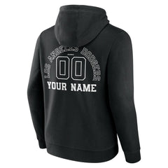 Los Angeles Dodgers Monochrome Personalized Name & Number Pullover Hoodie Black