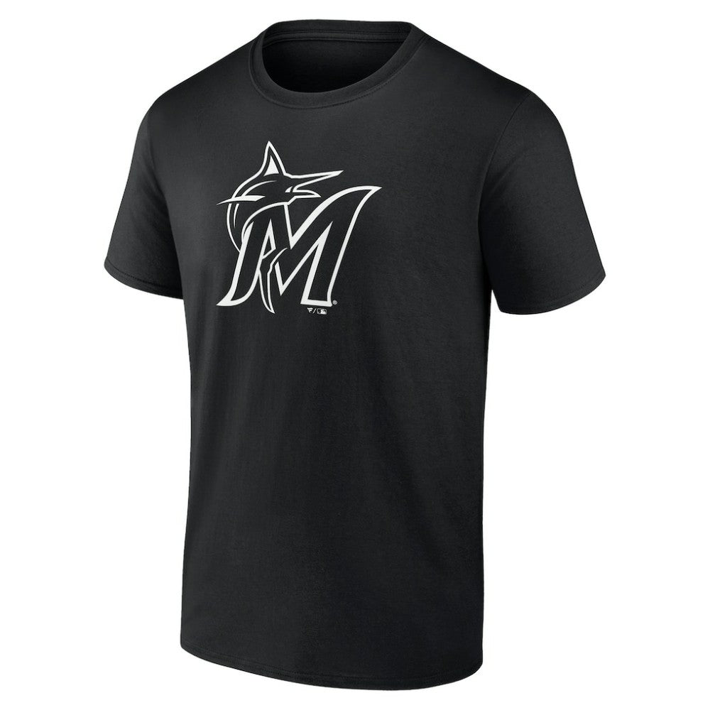 Miami Marlins Monochrome Personalized Name & Number T-Shirt Black