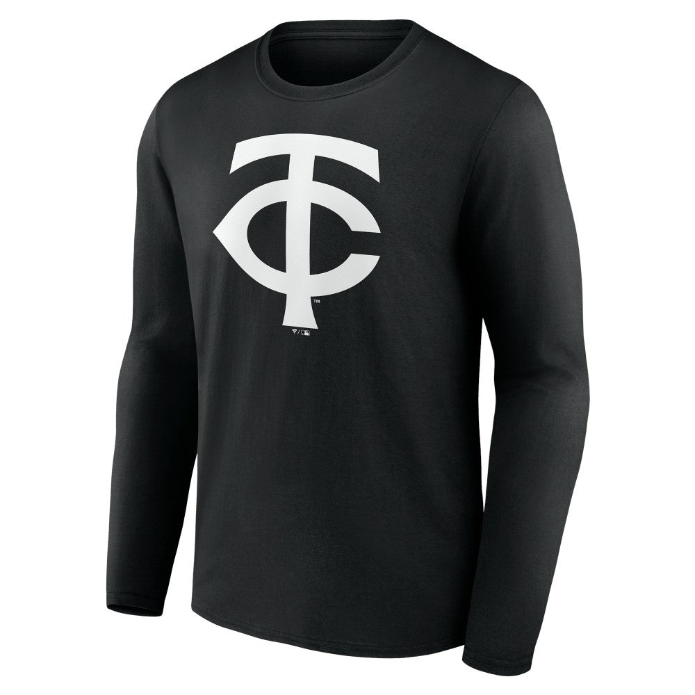 Minnesota Twins Monochrome Personalized Name & Number Long Sleeve T-Shirt Black