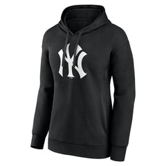 New York Yankees Women's Monochrome Personalized Name & Number Pullover Hoodie Black