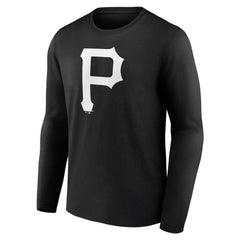 Pittsburgh Pirates Monochrome Personalized Name & Number Long Sleeve T-Shirt Black