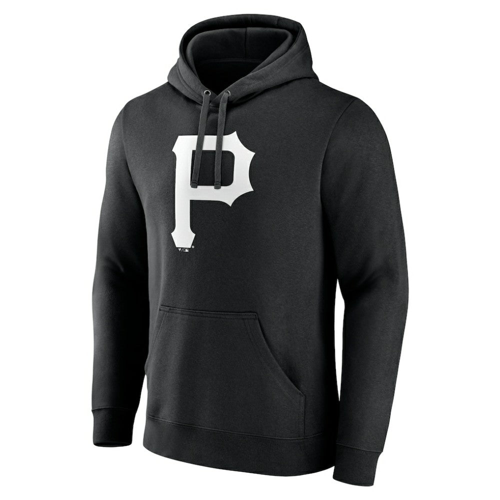 Pittsburgh Pirates Monochrome Personalized Name & Number Pullover Hoodie Black