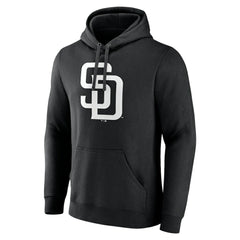 San Diego Padres Monochrome Personalized Name & Number Pullover Hoodie Black
