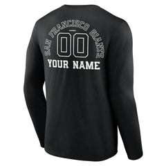 San Francisco Giants Monochrome Personalized Name & Number Long Sleeve T-Shirt Black