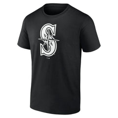Seattle Mariners Monochrome Personalized Name & Number T-Shirt Black
