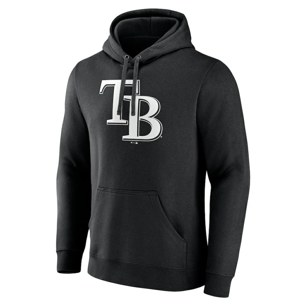 Tampa Bay Rays Monochrome Personalized Name & Number Pullover Hoodie Black