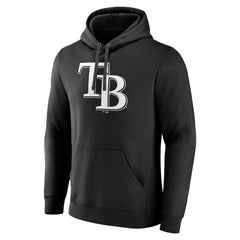 Tampa Bay Rays Monochrome Personalized Name & Number Pullover Hoodie Black