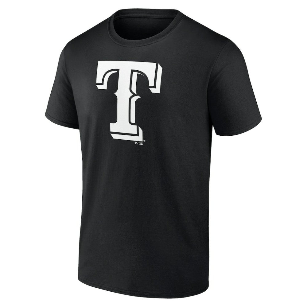 Texas Rangers Monochrome Personalized Name & Number T-Shirt Black
