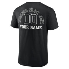 Toronto Blue Jays Monochrome Personalized Name & Number T-Shirt Black