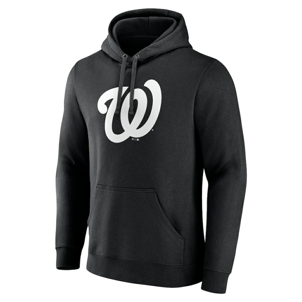 Washington Nationals Monochrome Personalized Name & Number Pullover Hoodie Black