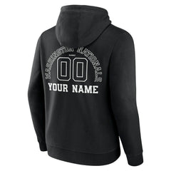Washington Nationals Monochrome Personalized Name & Number Pullover Hoodie Black