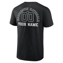 Washington Nationals Monochrome Personalized Name & Number T-Shirt Black