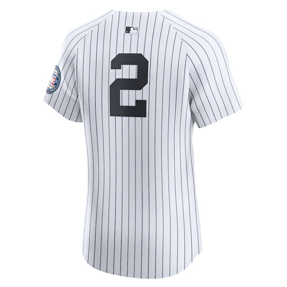 Derek Jeter New York Yankees Home 2020 Hall of Fame Induction Patch Elite Player Jersey White