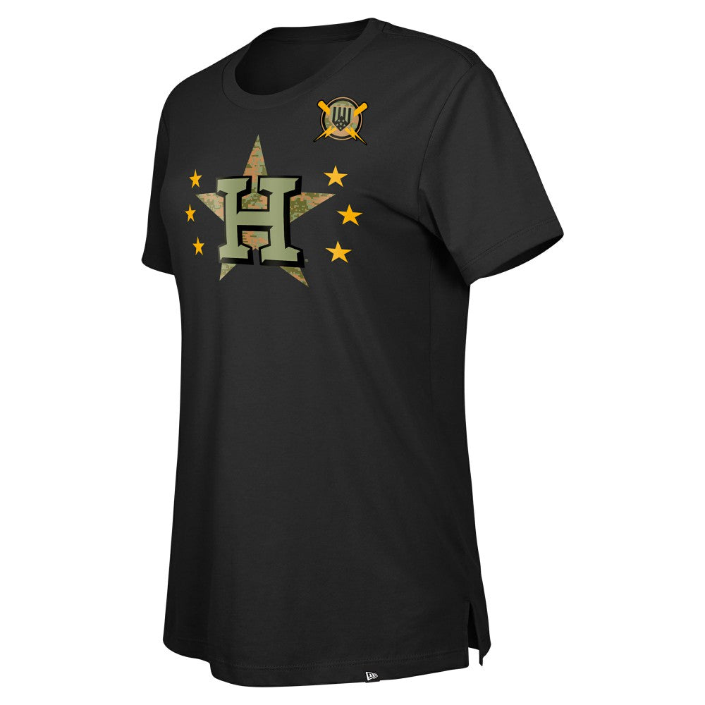 Houston Astros Women's Armed Forces Day T-Shirt Black