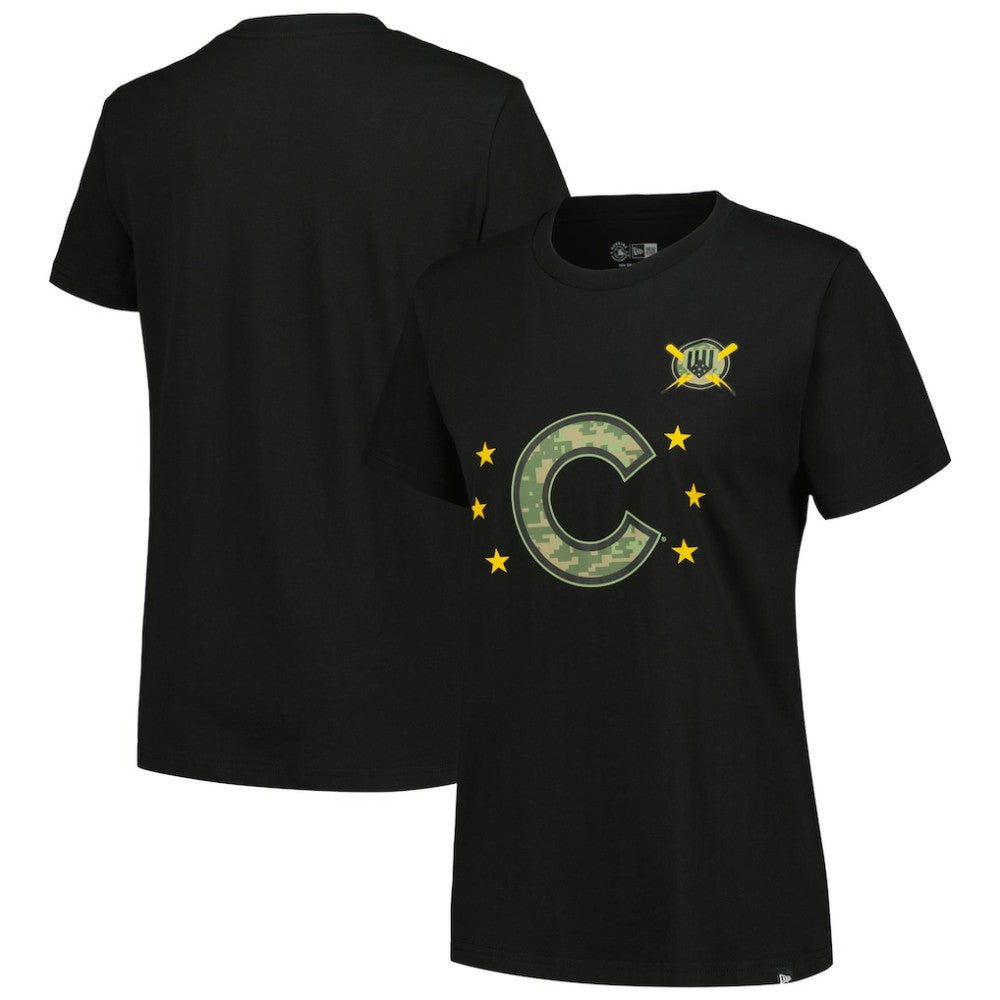 Chicago Cubs Women's Armed Forces Day T-Shirt Black