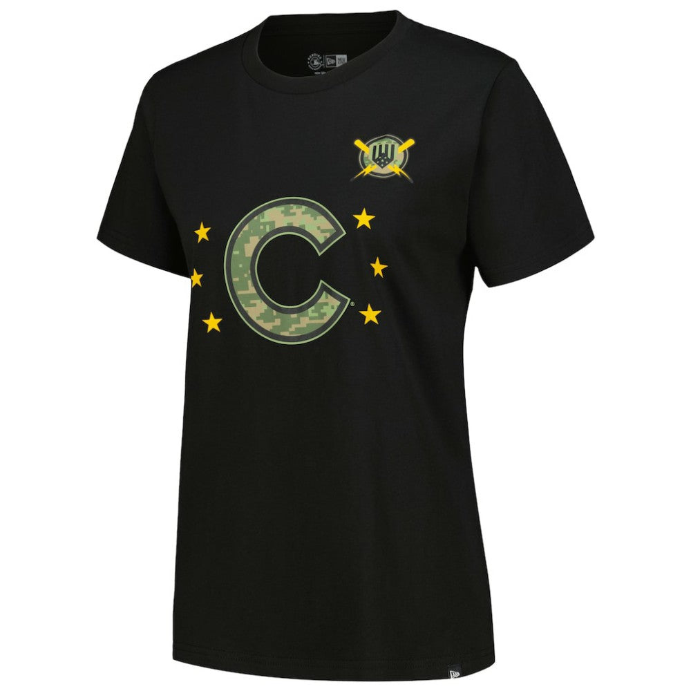 Chicago Cubs Women's Armed Forces Day T-Shirt Black