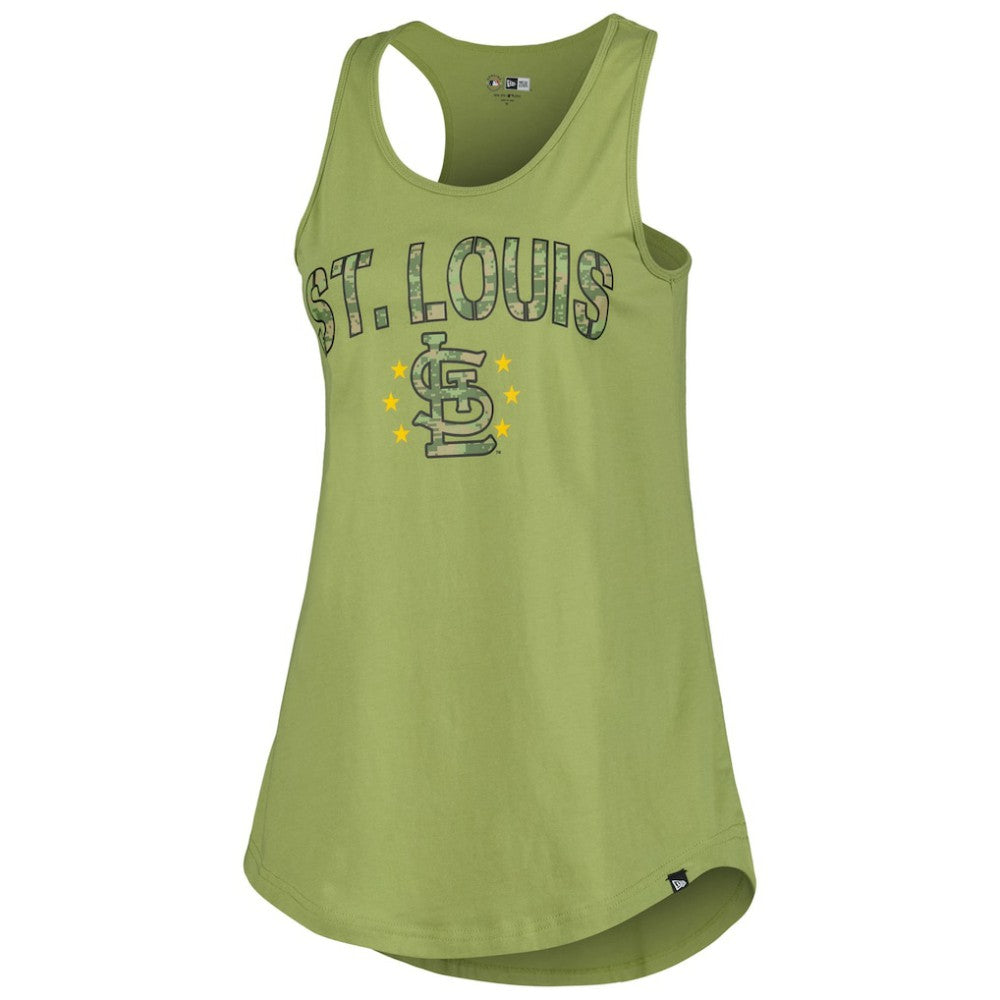 St. Louis Cardinals Women's Armed Forces Day Tank Top Olive