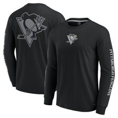 Pittsburgh Penguins Fanatics Elements Strive Long Sleeve T-Shirt - Black T-shirts