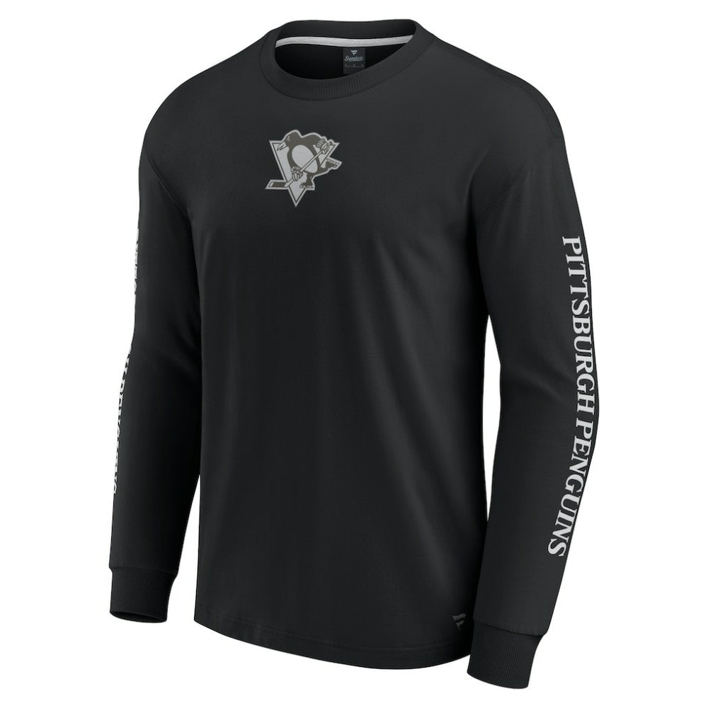 Pittsburgh Penguins Fanatics Elements Strive Long Sleeve T-Shirt - Black T-shirts