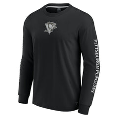 Pittsburgh Penguins Fanatics Elements Strive Long Sleeve T-Shirt - Black T-shirts