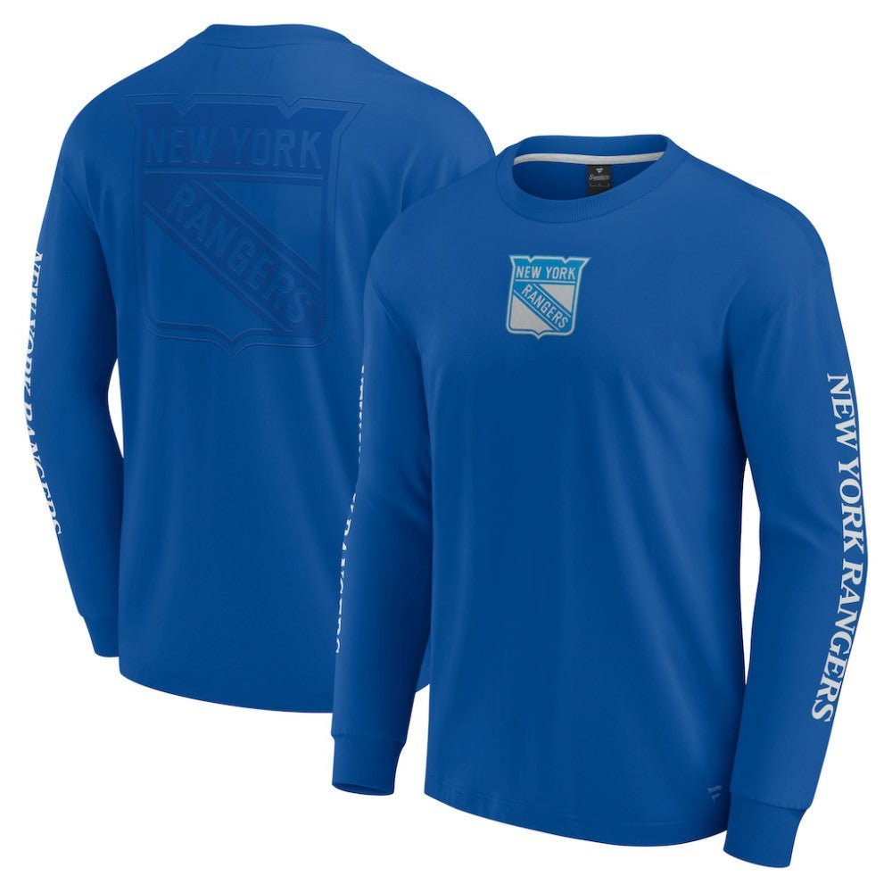 New York Rangers Fanatics Elements Strive Long Sleeve T-Shirt - Blue T-shirts