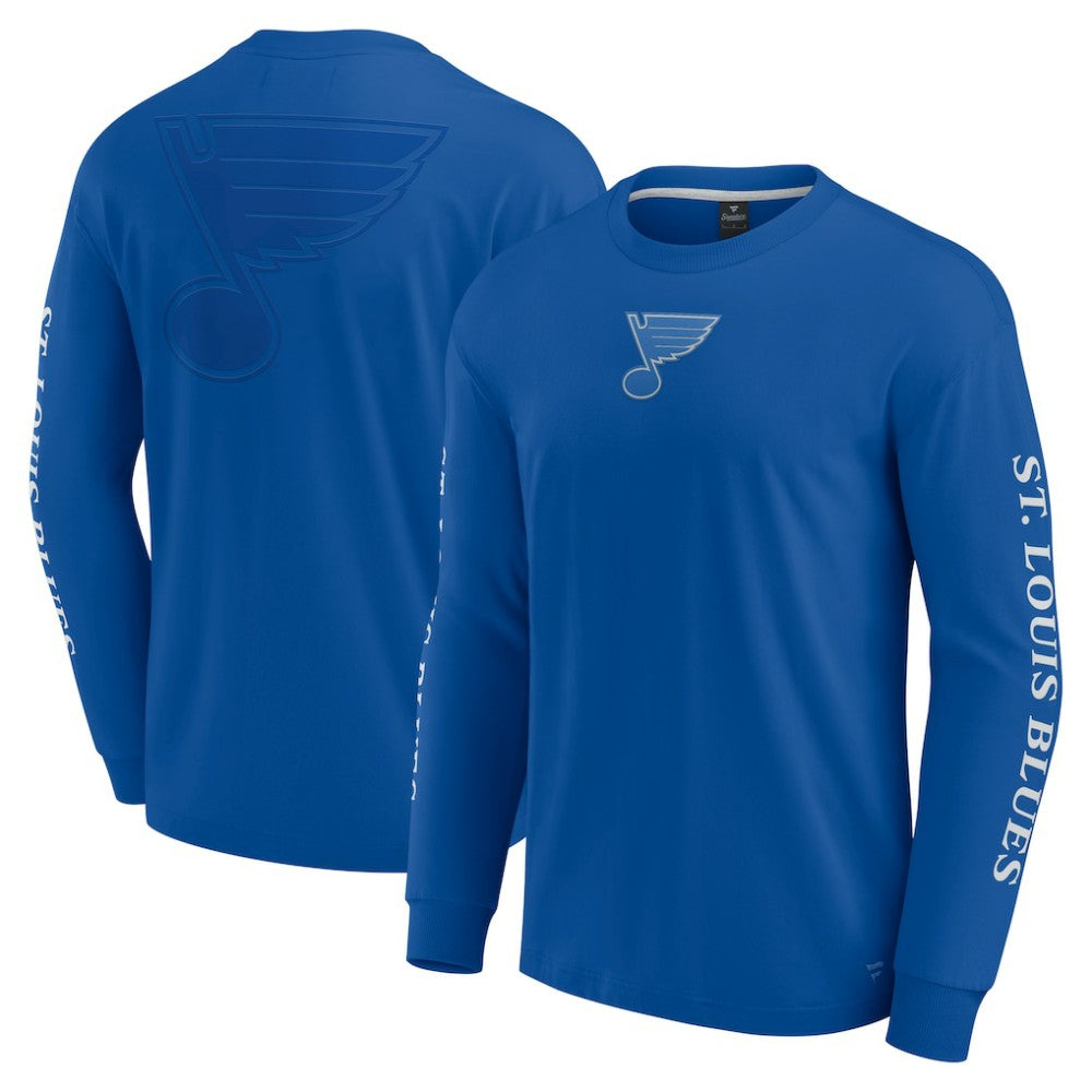 St. Louis Blues Fanatics Elements Strive Long Sleeve T-Shirt - Blue T-shirts