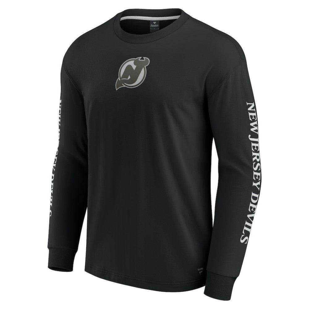 New Jersey Devils Fanatics Elements Strive Long Sleeve T-Shirt - Black T-shirts