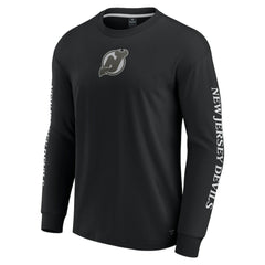 New Jersey Devils Fanatics Elements Strive Long Sleeve T-Shirt - Black T-shirts