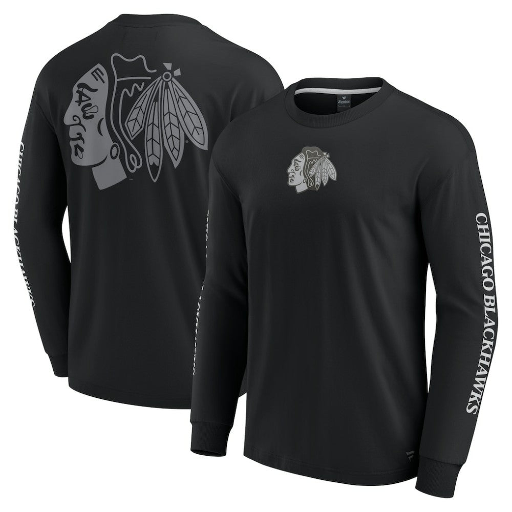 Chicago Blackhawks Fanatics Elements Strive Long Sleeve T-Shirt - Black T-shirts