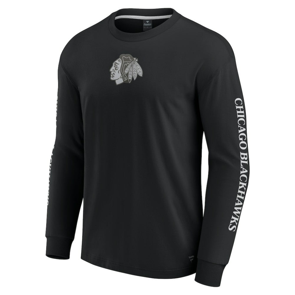 Chicago Blackhawks Fanatics Elements Strive Long Sleeve T-Shirt - Black T-shirts
