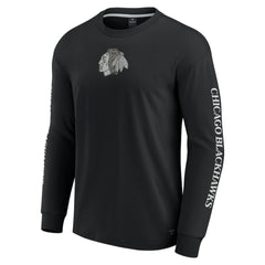 Chicago Blackhawks Fanatics Elements Strive Long Sleeve T-Shirt - Black T-shirts