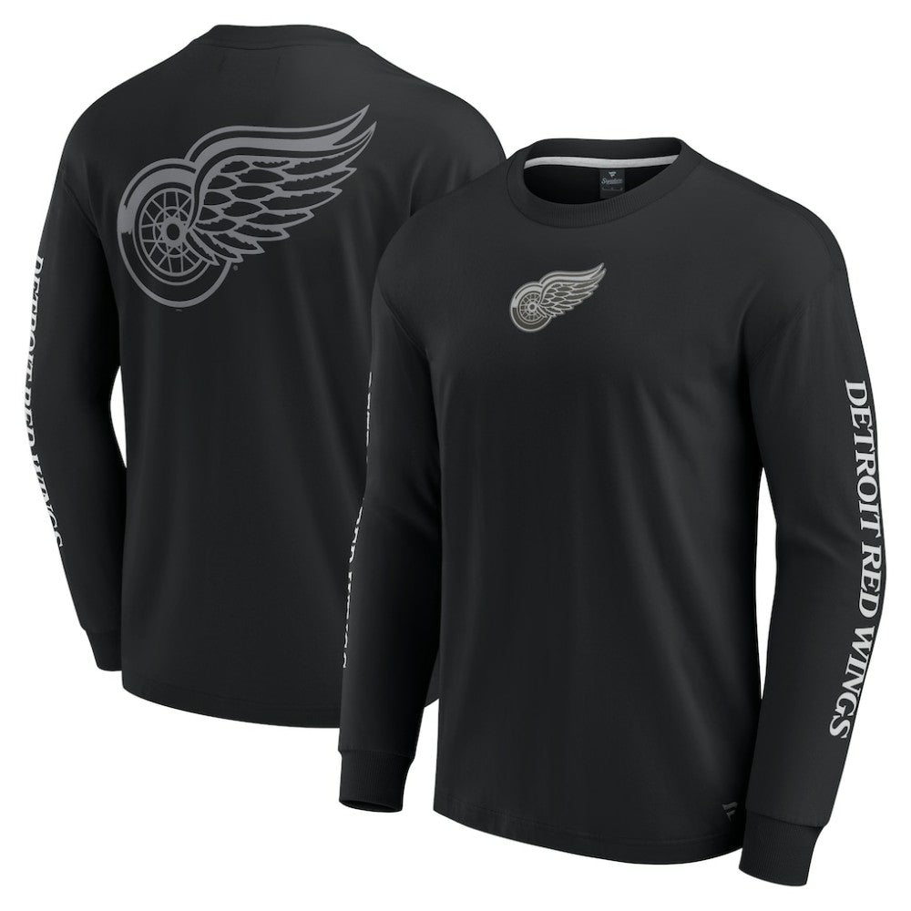 Detroit Red Wings Fanatics Elements Strive Long Sleeve T-Shirt - Black T-shirts