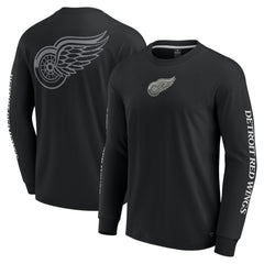 Detroit Red Wings Fanatics Elements Strive Long Sleeve T-Shirt - Black T-shirts