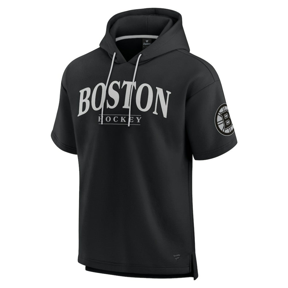 Boston Bruins Fanatics Elements Ready Short Sleeve Pullover Hoodie - Black Hoodies