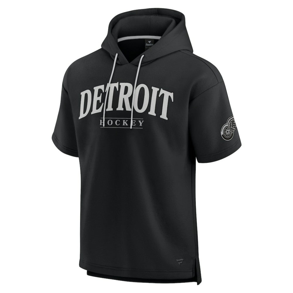 Detroit Red Wings Fanatics Elements Ready Short Sleeve Pullover Hoodie - Black Hoodies