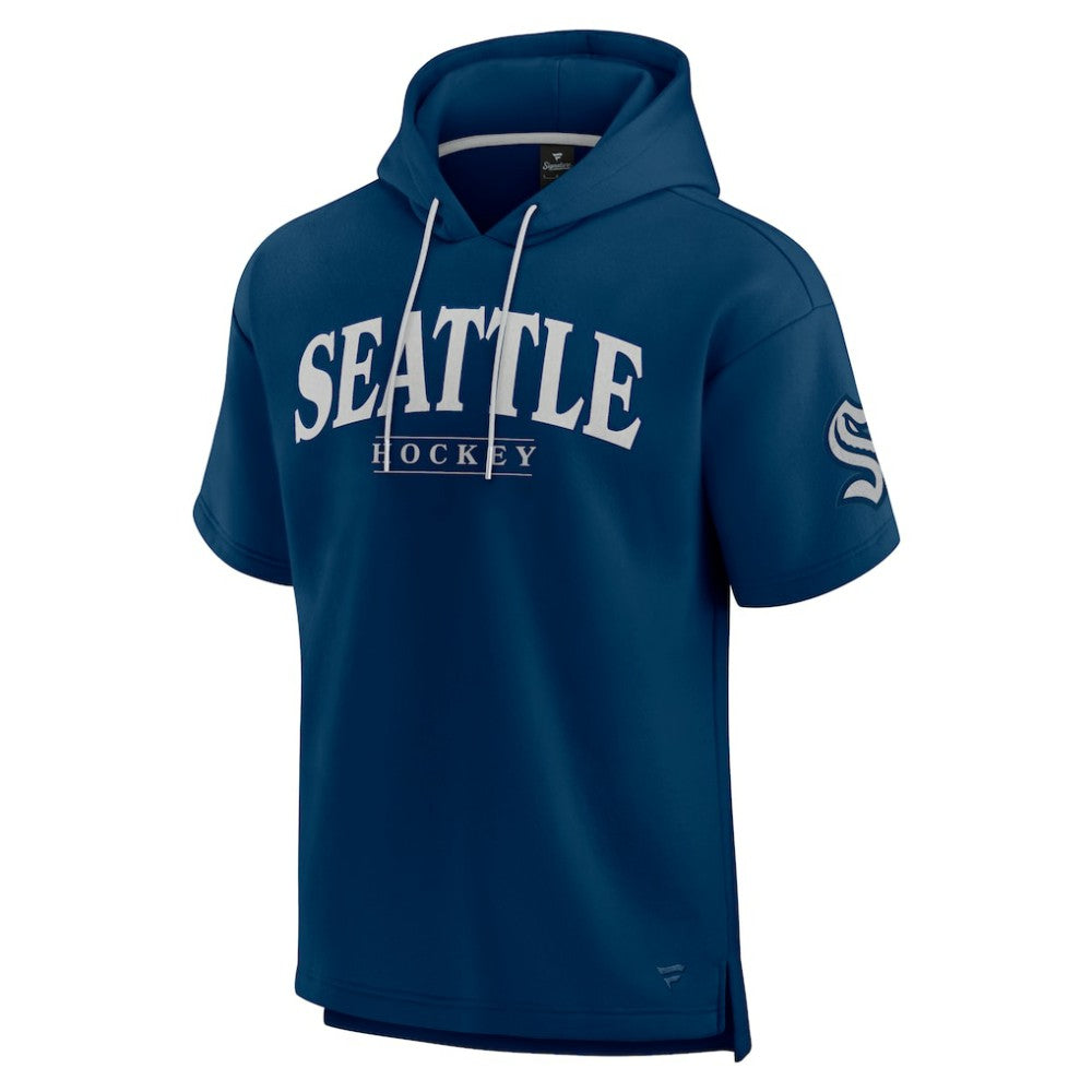 Seattle Kraken Fanatics Elements Ready Short Sleeve Pullover Hoodie - Deep Sea Blue Hoodies